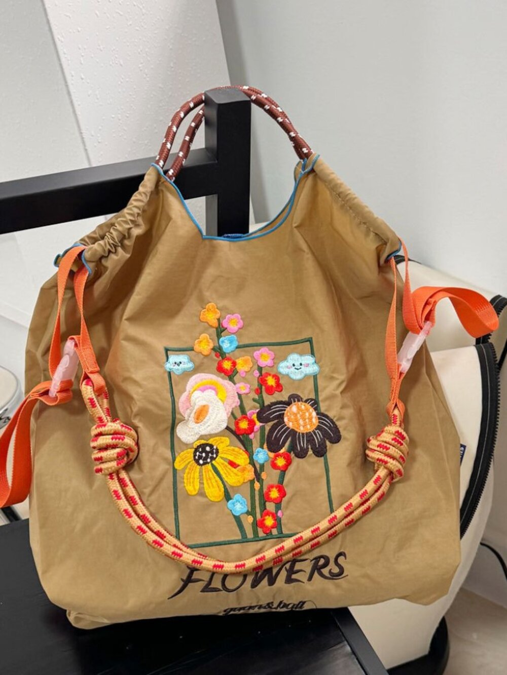Ballguan Cute And Portable Nylon Bag In Flowers Style